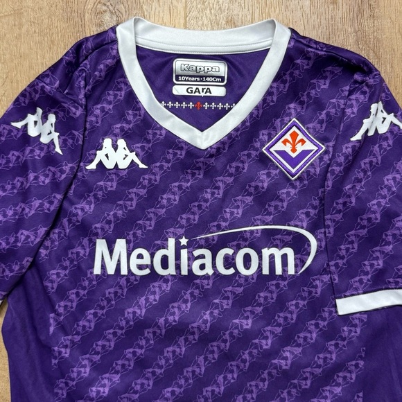 Kappa Official Soccer Jersey + Shorts Kit Italia Fiorentina Team Boys Size 10 - Picture 3 of 6